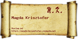 Magda Krisztofer névjegykártya
